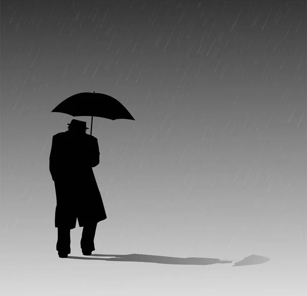 Homem com guarda-chuva — Vetor de Stock