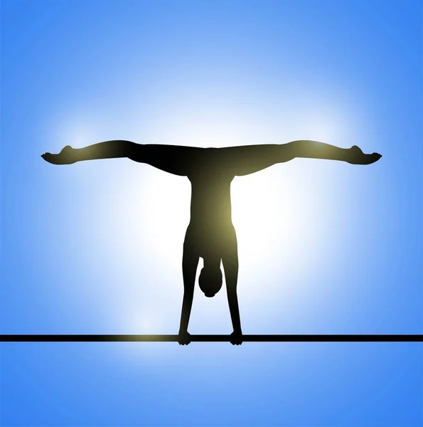 Gimnastyk sportowca podczas ćwiczeń — Wektor stockowy