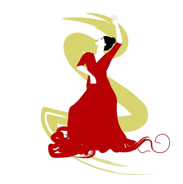 Spanische Flamenco-Tänzerin — Stockvektor