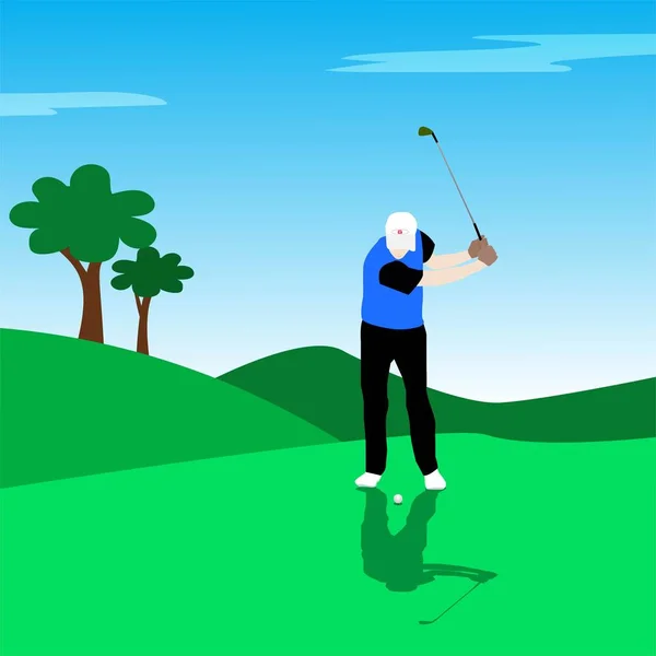 Иллюстрация спортсмена по гольфу — стоковый вектор