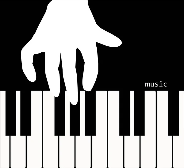 Hand touching the piano — Stock Vector