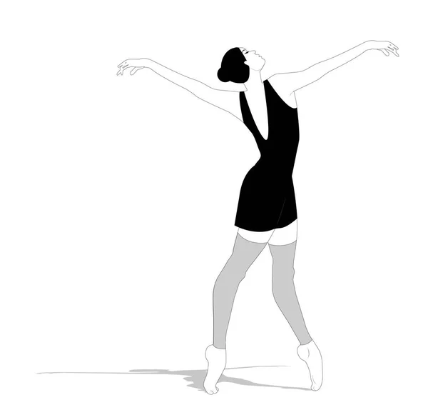 Bailarina sobre fondo blanco — Archivo Imágenes Vectoriales