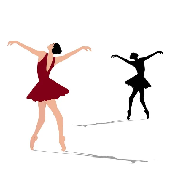 Ballerine sur fond blanc — Image vectorielle