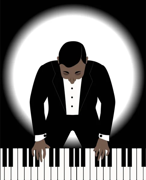 Man playing on a piano — Stock Vector