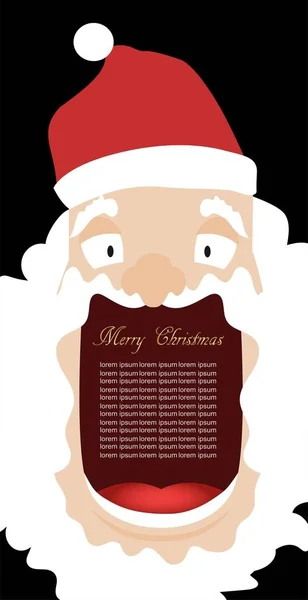 Santa Claus con una gran boca para el texto — Vector de stock