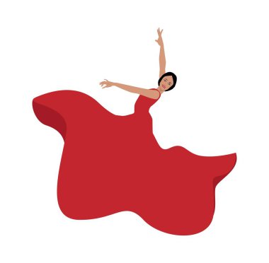 İspanyol flamenko dansçısı vektör çizim