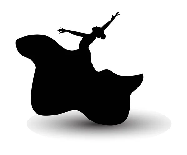 Vector Illustration Spanish Flamenco Dancer — Stock Vector