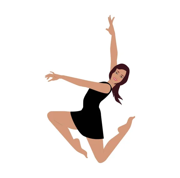 Ballerina Silhouet Een Witte Achtergrond Vector — Stockvector