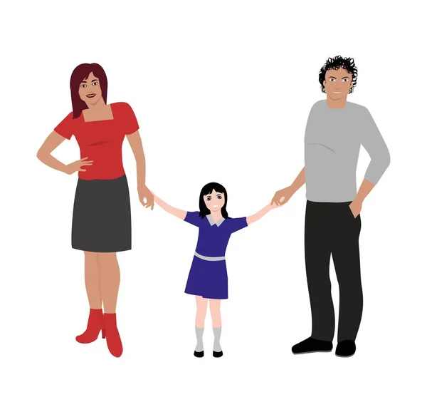 Ilustracja Wektorowa Szczęśliwej Portret Rodziny — Wektor stockowy