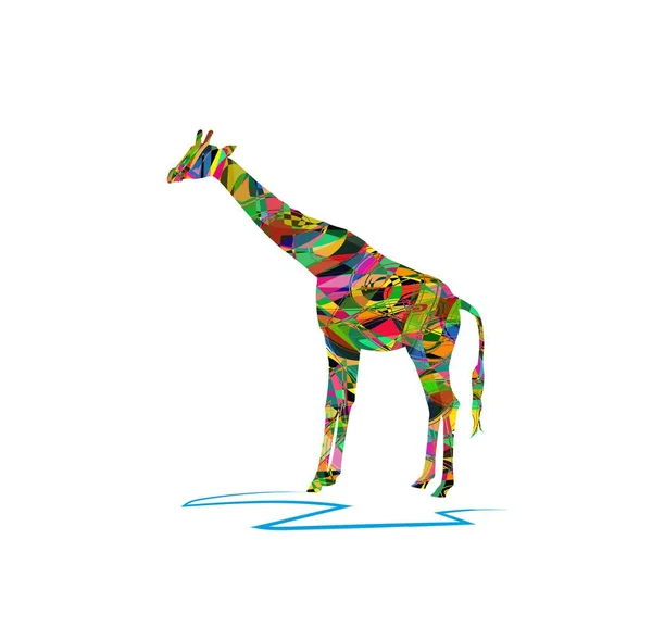 白色背景下长颈鹿的矢量图示 — 图库矢量图片