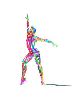 Beyaz bir arka plan üzerinde balerin siluet vektör çizim