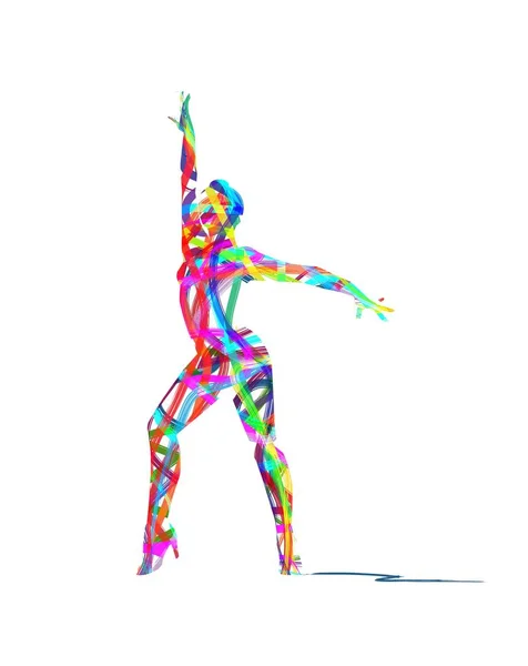 Vektorillustration Ballerina Siluett Vit Bakgrund — Stock vektor