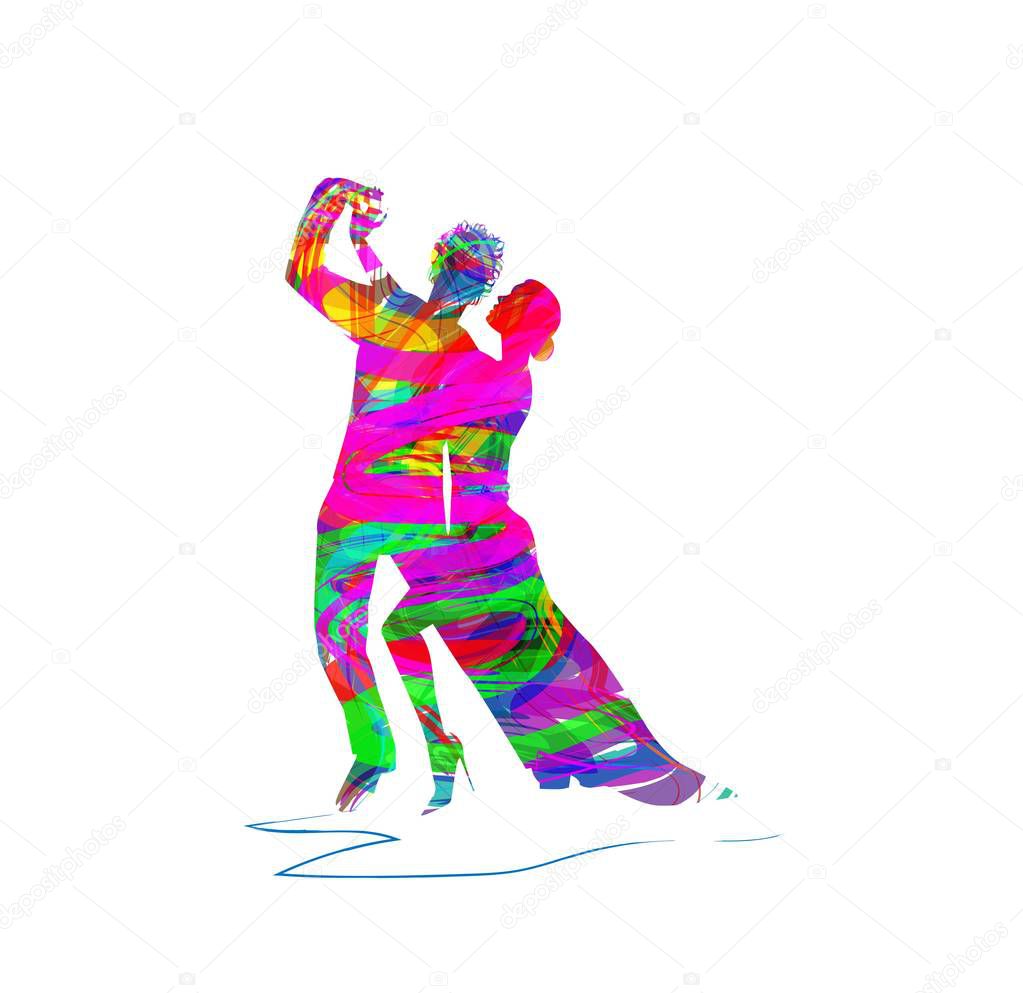 Dance couple vector design