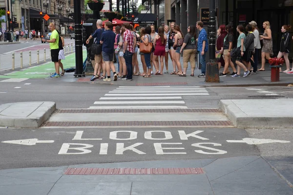 Rowerów pasa centrum Chicago — Zdjęcie stockowe