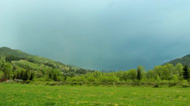 Karpat meadows yağmur sonra