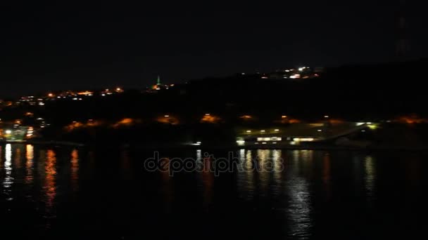 Стамбул ночью — стоковое видео