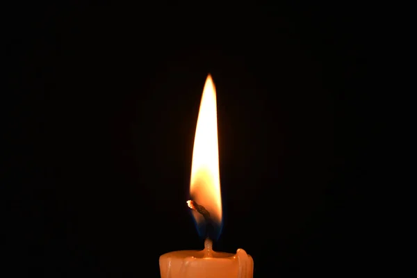 Candle Flame Black Background — Stock Photo, Image