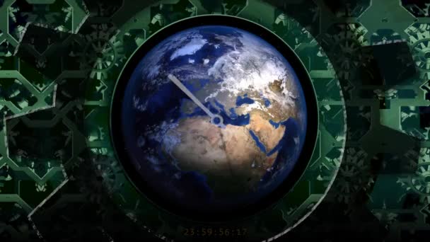 Beweging aarde kloktijd — Stockvideo