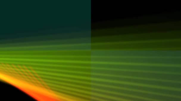 Color ventilador luces líneas verdes — Vídeos de Stock