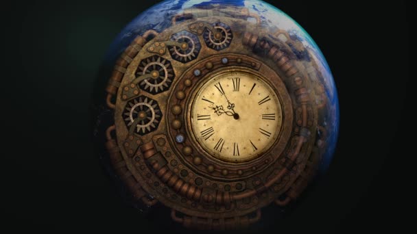 タイムマシンの月時計 — ストック動画