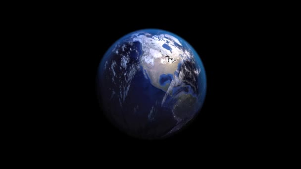 Jordens rotation planet lins — Stockvideo