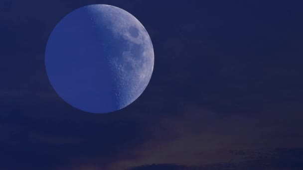 Moon zoom clouds sky — Stock Video