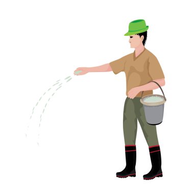 Pirinç yetiştiren çiftçi