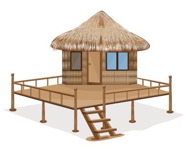 straw hut on white background vector design clipart