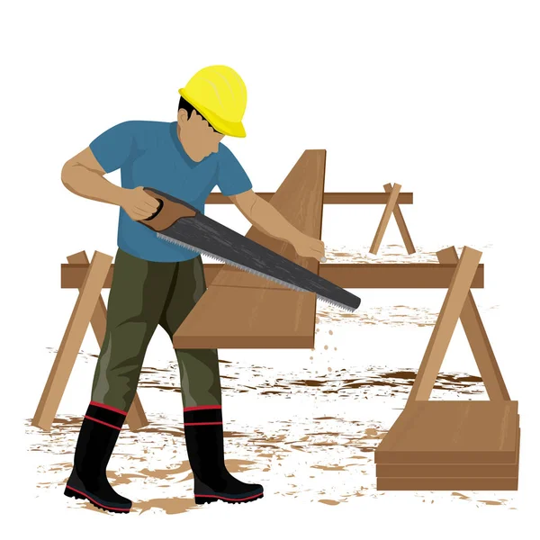 木匠锯木形矢量设计 — 图库矢量图片
