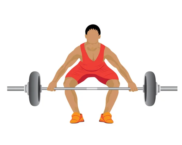 Man Lifting Exercises Barbell — Image vectorielle