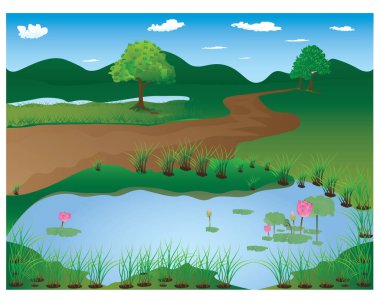 güzel manzara vektör tasarımı