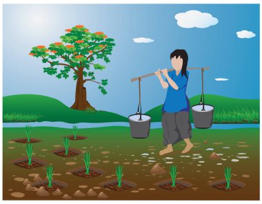 tarımsal çiftçi renk vektör tasarımı teması