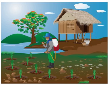 tarımsal çiftçi renk vektör tasarımı teması