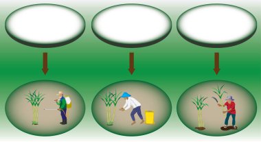 tarımsal çiftçi renk vektör tasarımı teması