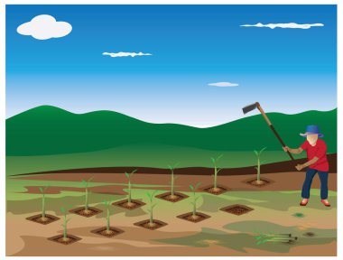 tarımsal çiftçi renk vektör tasarımı teması