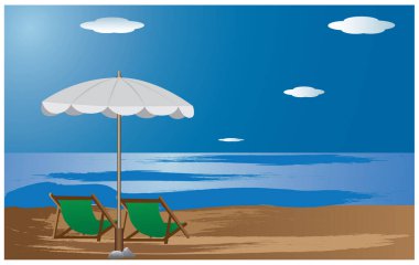 Vektör rengi plaj tatil beldesi illüstrasyonu