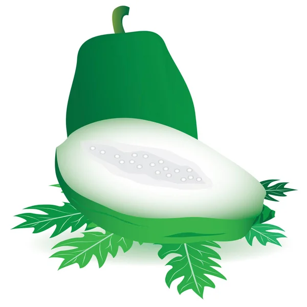 Manzana Verde Con Árbol Navidad — Vector de stock