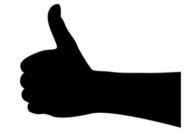 Baş parmak ikonu, vektör illüstrasyonu. düz tasarım biçimi