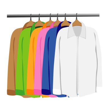 Beyaz üzerine izole edilmiş farklı giysiler.