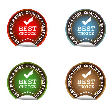 Kurdeleli ve rozetli vektör etiketleri