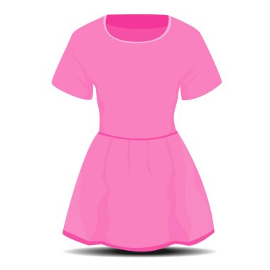 pembe renk vektör kadın elbisesi 