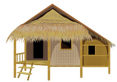 isolated straw hut on white background vector design clipart