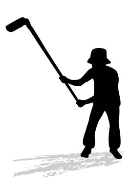 tarımcı çizgi film şekil vektör tasarımı