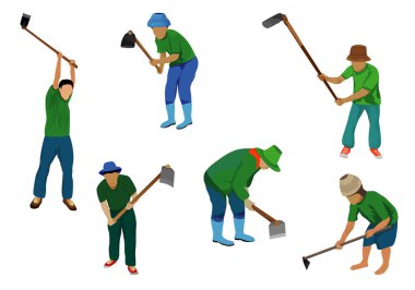 tarımcı çizgi film şekil vektör tasarımı