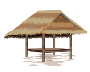 isolate straw hut vector design clipart