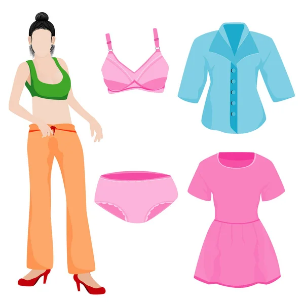 Ropa Mujer Accesorios Ilustración Vectorial — Archivo Imágenes Vectoriales