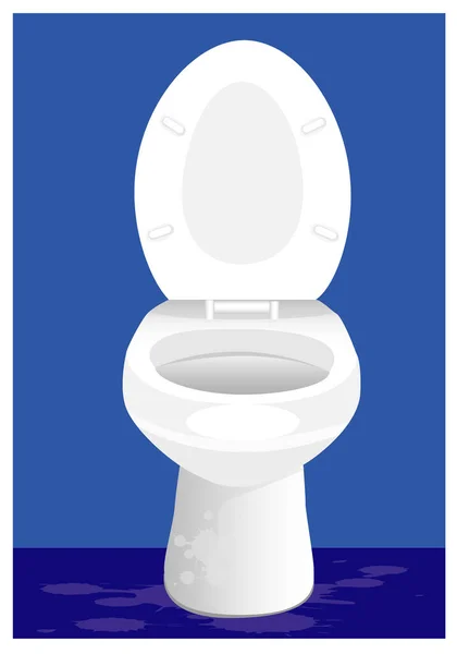 Toilette Auf Blauem Hintergrund Vektorillustration — Stockvektor