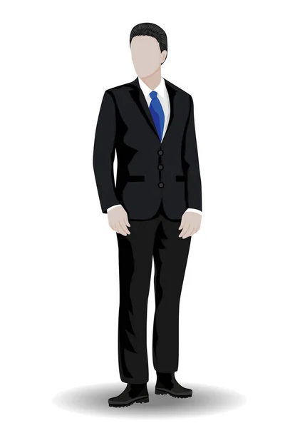 Homme Affaires Costume Avec Cravate Illustration Vectorielle — Image vectorielle