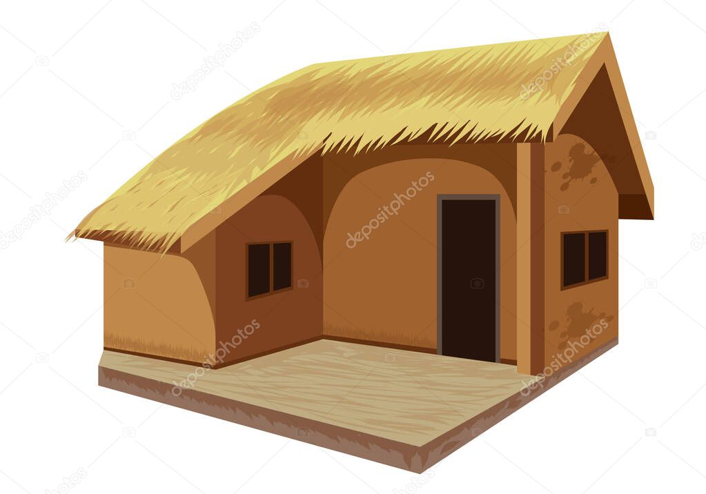 isolated straw hut vector design