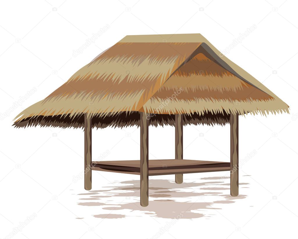 isolate straw hut vector design